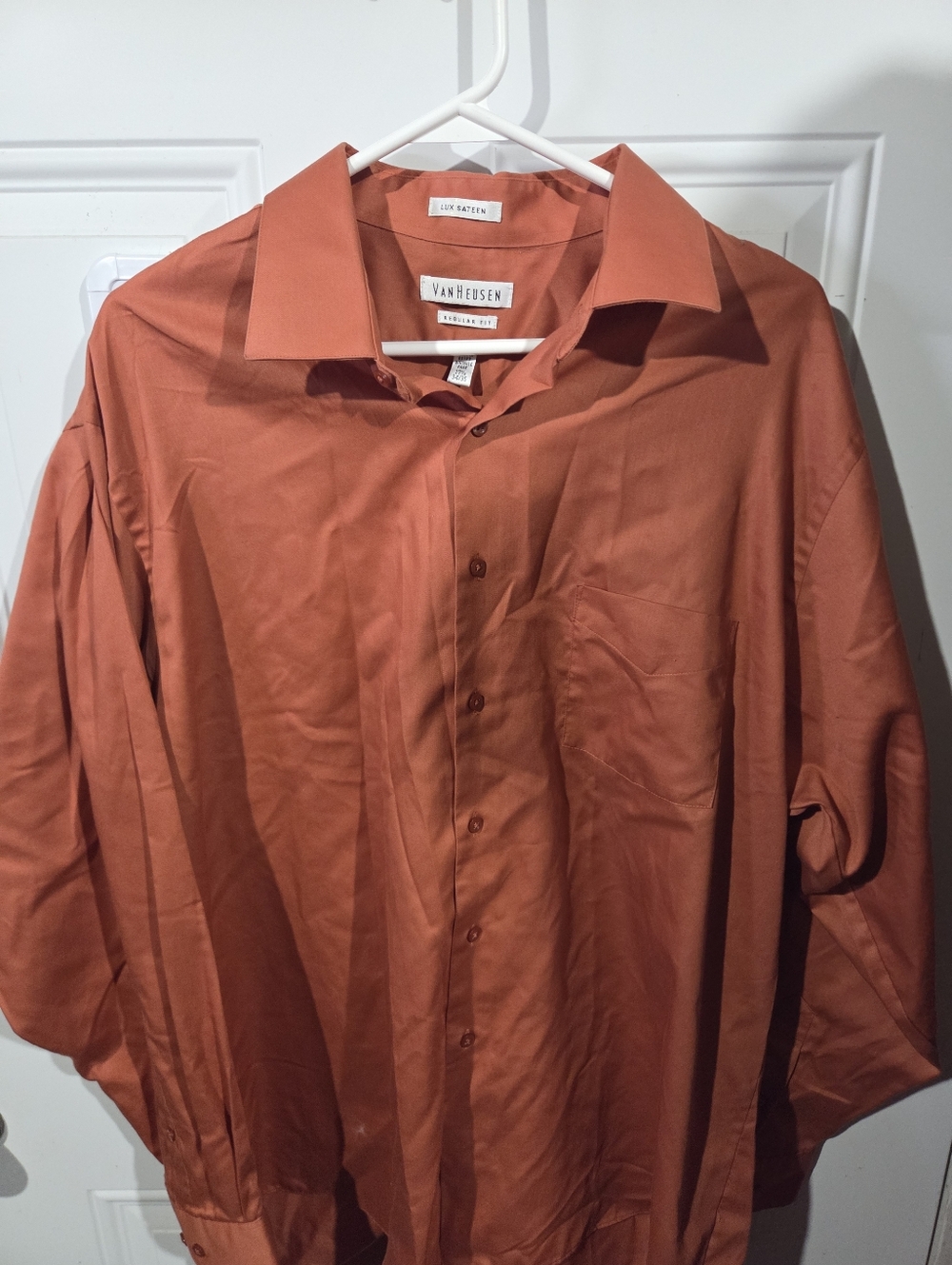 Van Heusen Men's Button-Front Dress Shirt in Rust